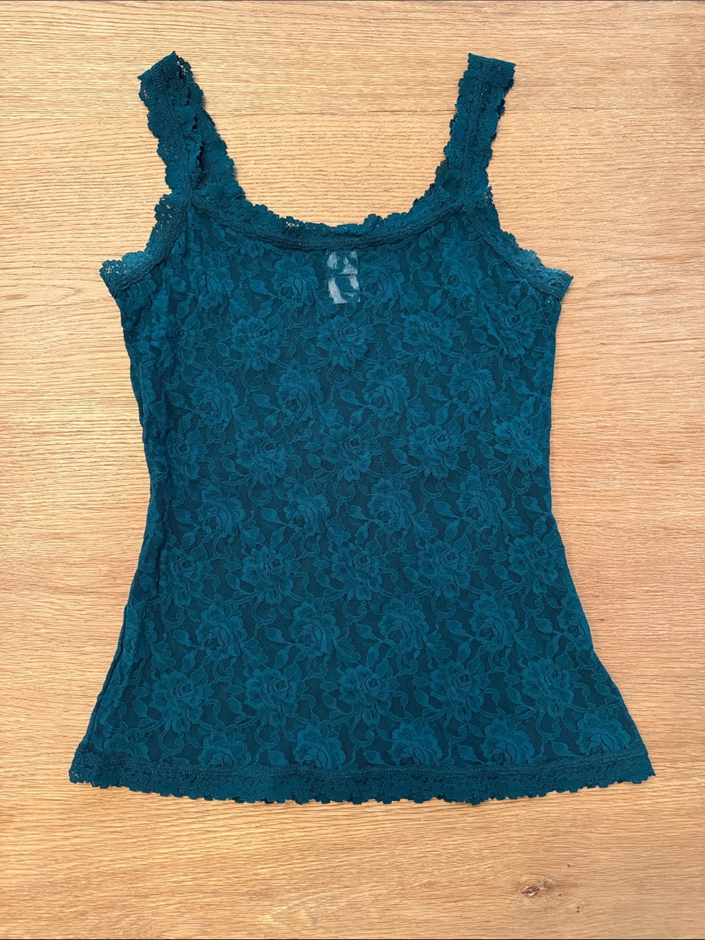 Hanky Panky Lace Scoop Neck Stretch Camisole - Dark Green size M